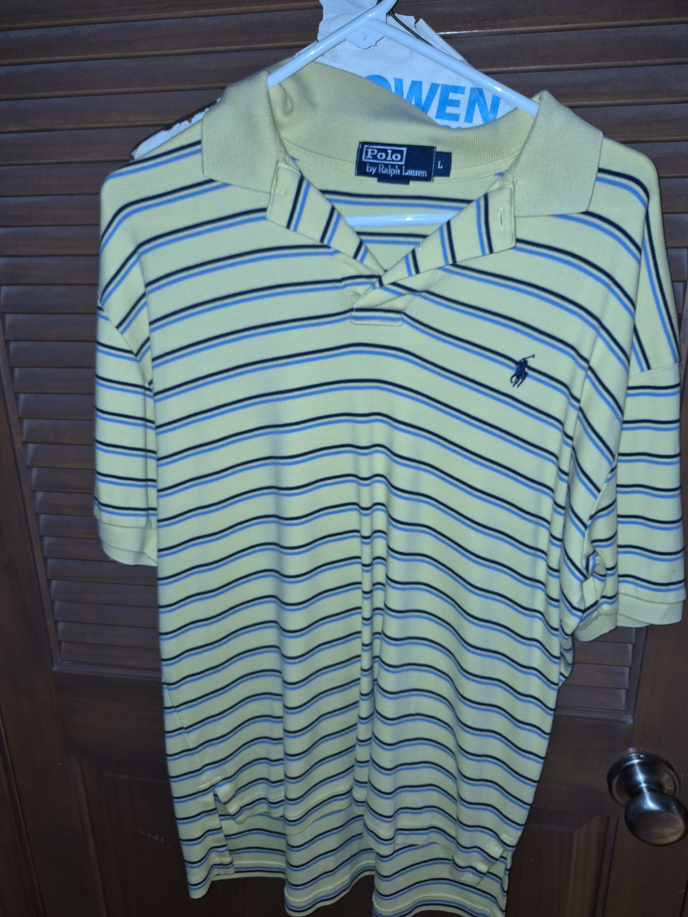 Polo by Ralph Lauren Yellow Polo with Navy and White Stripes
